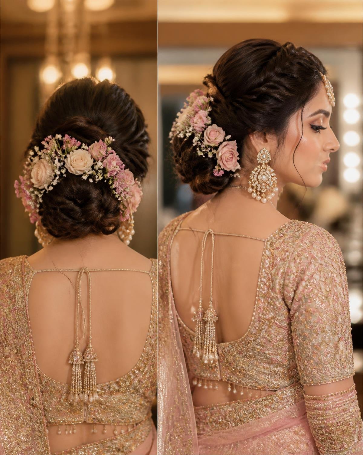 Floral bridal updo styled at Twinky's